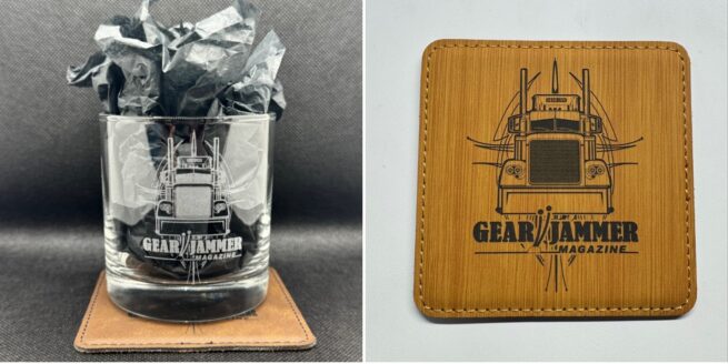 "ALL NEW" Set of 2 GEAR JAMMER MAGAZINE Rocks Glasses & Coasters